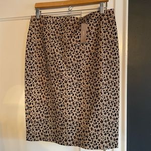 NWT JCrew Leopard Pencil Skirt